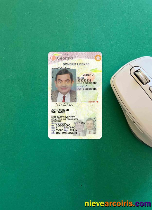 USA Georgia driving license 2017-2019 photolook